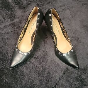 Christian Siriano Studded Heels Pointed Toe Black 4" Stiletto Women 6.5 Rockstud